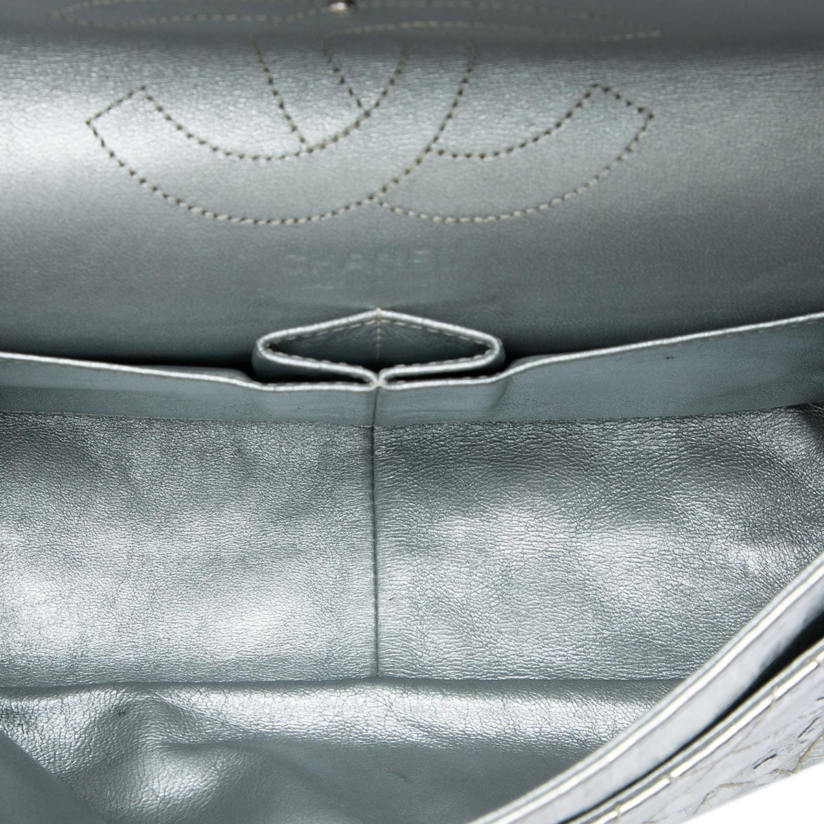 Chanel Quilted Metallic Striped Aged Calfskin Reissue 2.55 Double Flap 226