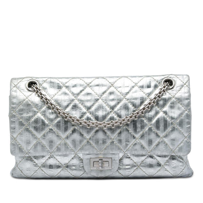 Chanel Quilted Metallic Striped Aged Calfskin Reissue 2.55 Double Flap 226