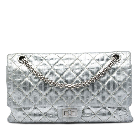 Chanel Quilted Metallic Striped Aged Calfskin Reissue 2.55 Double Flap 226