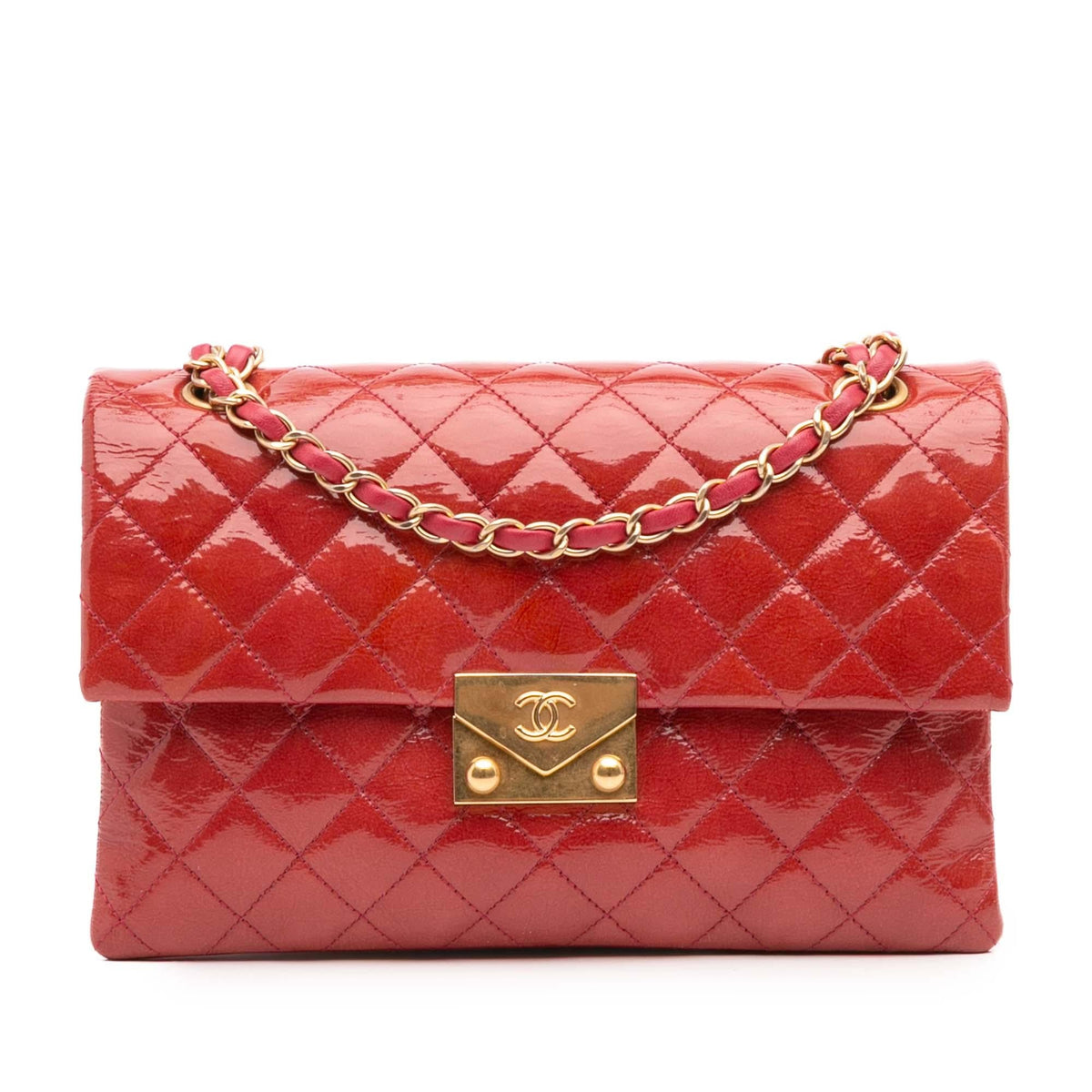 Chanel Quilted Patent Goatskin Pagoda Accordion Flap