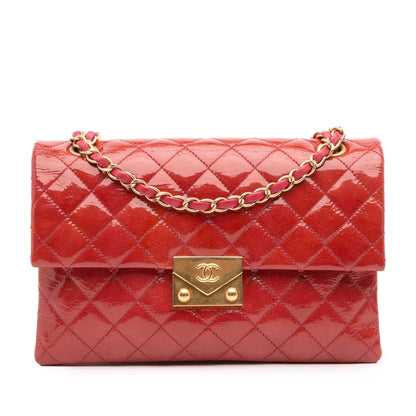 Chanel Quilted Patent Goatskin Pagoda Accordion Flap
