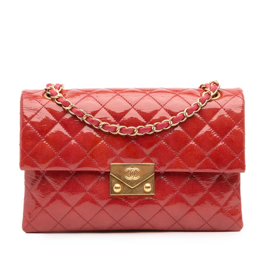 Chanel Quilted Patent Goatskin Pagoda Accordion Flap