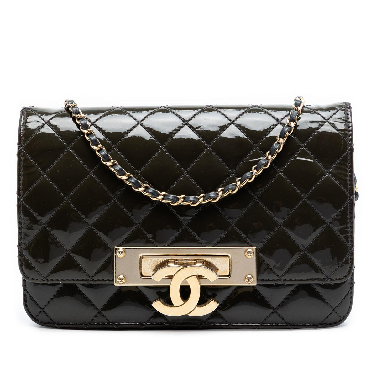 Chanel Quilted Patent Golden Class Wallet on Chain