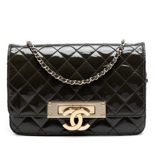 Chanel Quilted Patent Golden Class Wallet on Chain