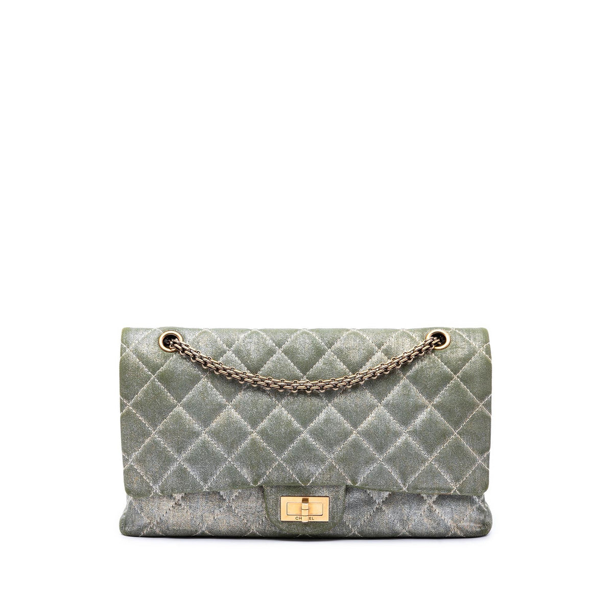 Chanel Quilted Shimmering Denim Reissue 2.55 Double Flap 227