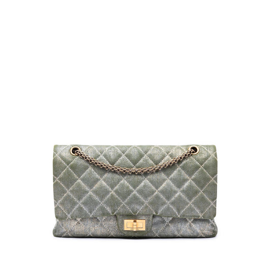 Chanel Quilted Shimmering Denim Reissue 2.55 Double Flap 227