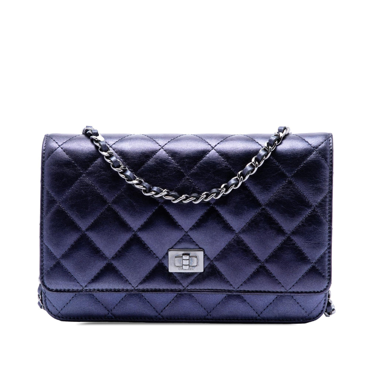 Chanel Quilted Shiny Aged Calfskin Reissue 2.55 Wallet on Chain