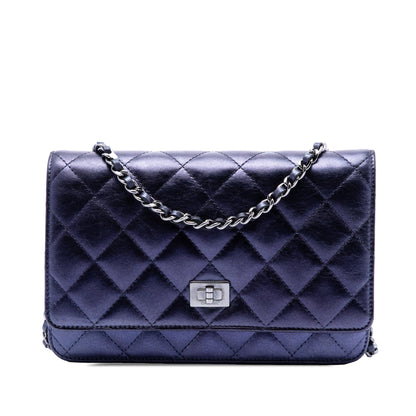 Chanel Quilted Shiny Aged Calfskin Reissue 2.55 Wallet on Chain
