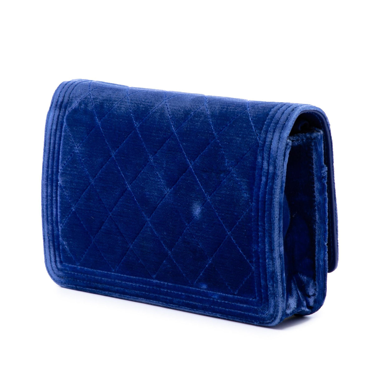 Chanel Quilted Velvet Boy Wallet On Chain