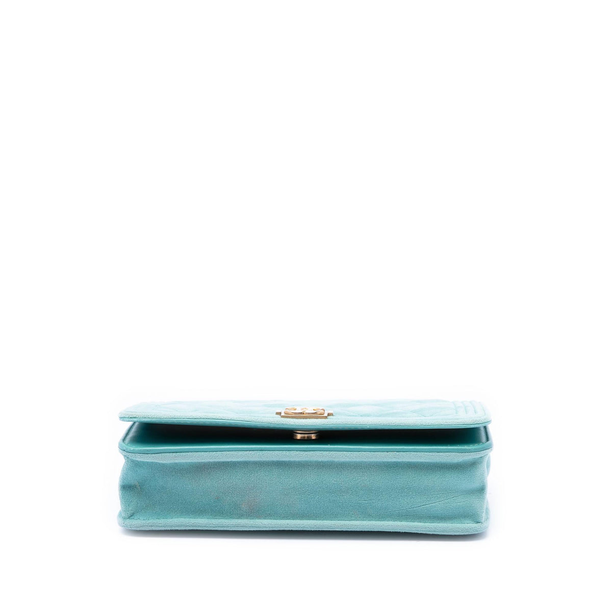 Chanel Quilted Velvet Boy Wallet On Chain