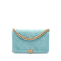 Chanel Quilted Velvet Boy Wallet On Chain