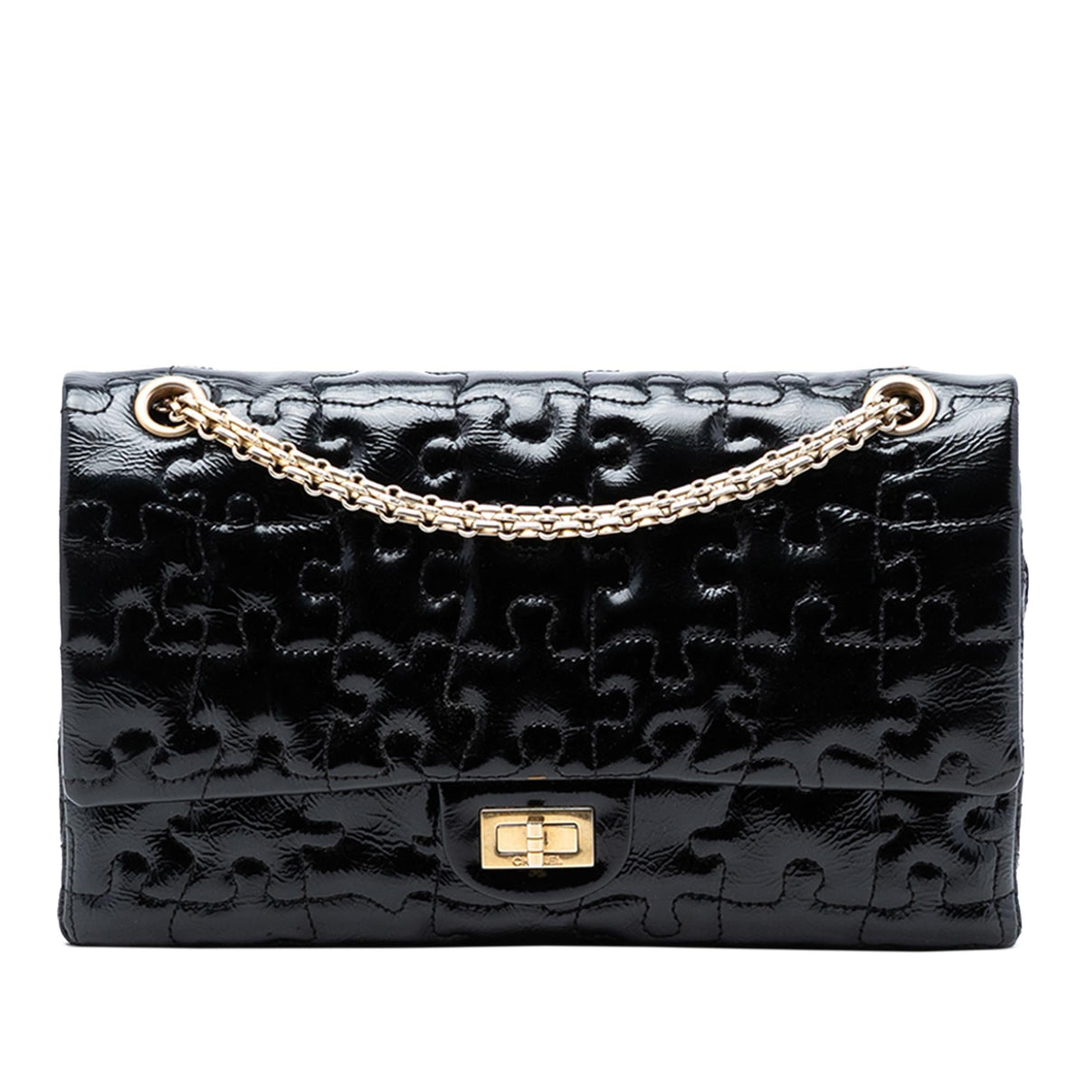 Chanel Reissue 2.55 Crackled Patent Puzzle Double Flap 226