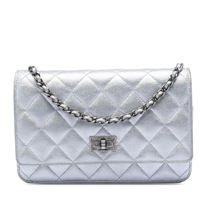 Chanel Reissue 2.55 Quilted Metallic Aged Calfskin Wallet on Chain