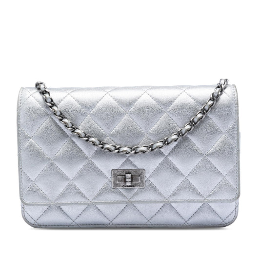 Chanel Reissue 2.55 Quilted Metallic Aged Calfskin Wallet on Chain