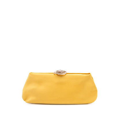 Chanel Satin Crystal Camellia Evening Frame Clutch