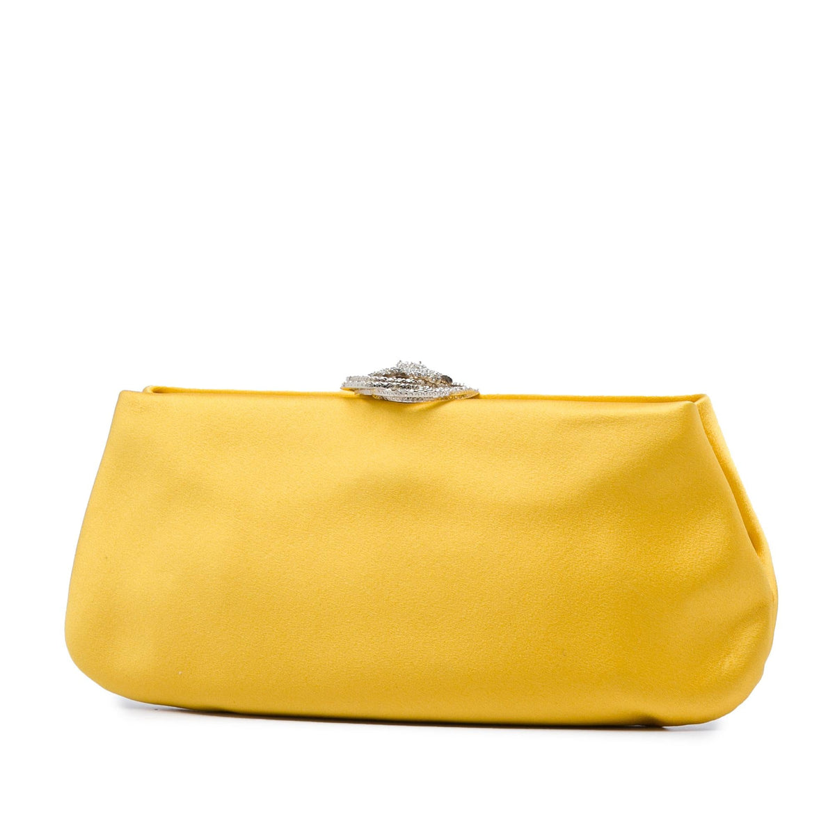 Chanel Satin Crystal Camellia Evening Frame Clutch
