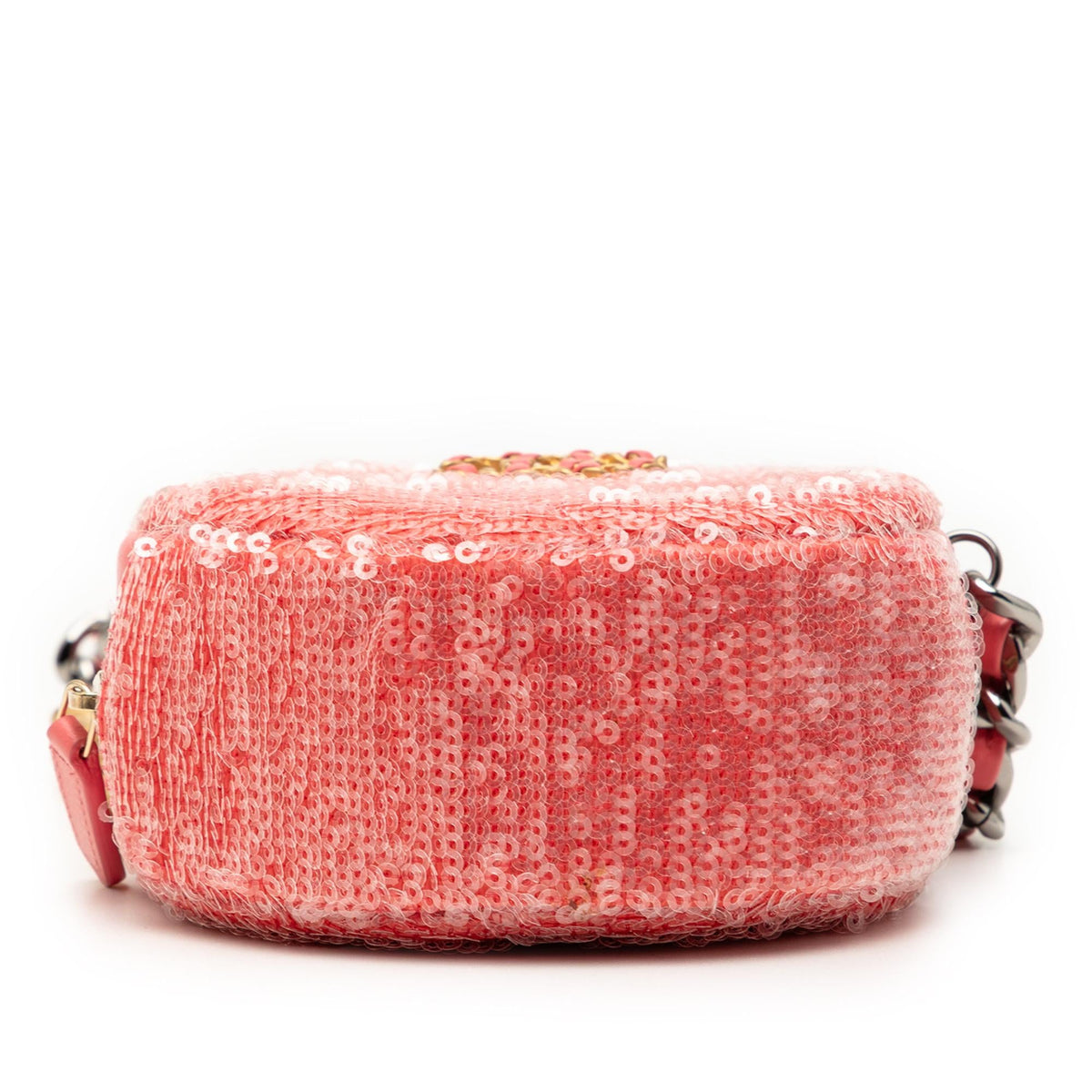 Chanel Sequin Lambskin 19 Round Clutch With Chain