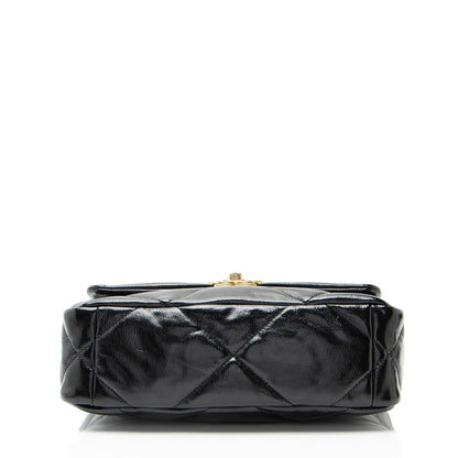 Chanel Shiny Crumpled Calfskin 19 Medium Flap Shoulder Bag