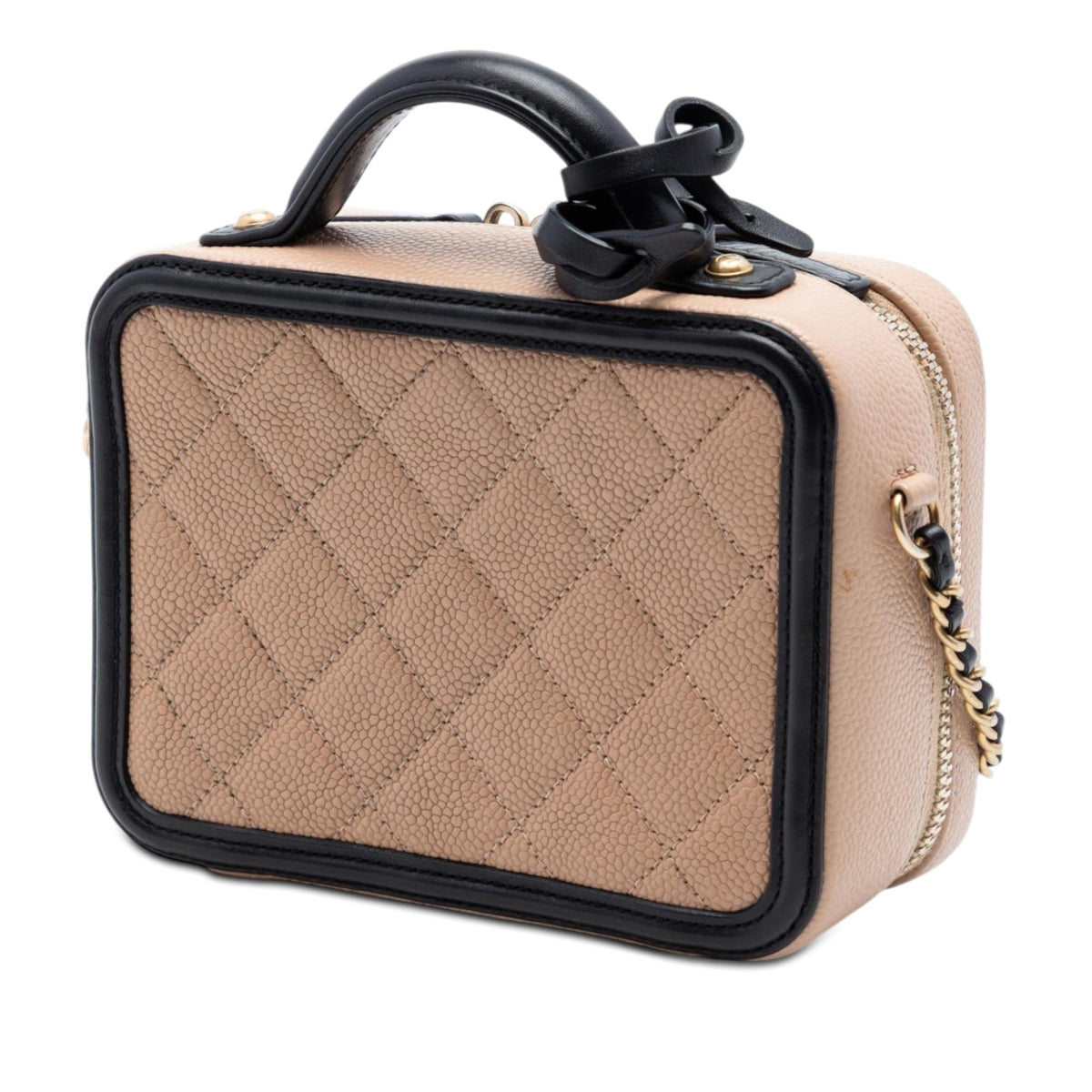 Chanel Small Bicolor Caviar CC Filigree Vanity Case