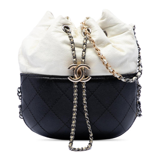 Chanel Small Bicolor Quilted Calfskin Gabrielle Bucket Bag