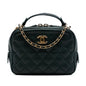 Chanel Small CC Quilted Calfskin Top Handle Vanity Case with Chain