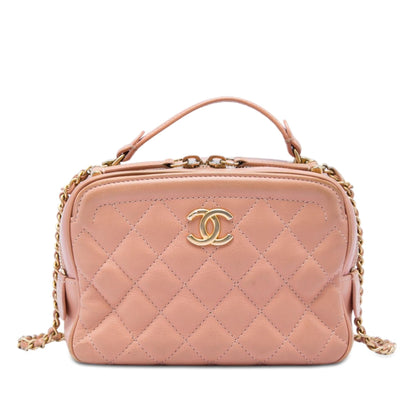 Chanel Small CC Quilted Calfskin Top Handle Vanity Case with Chain