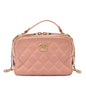 Chanel Small CC Quilted Calfskin Top Handle Vanity Case with Chain