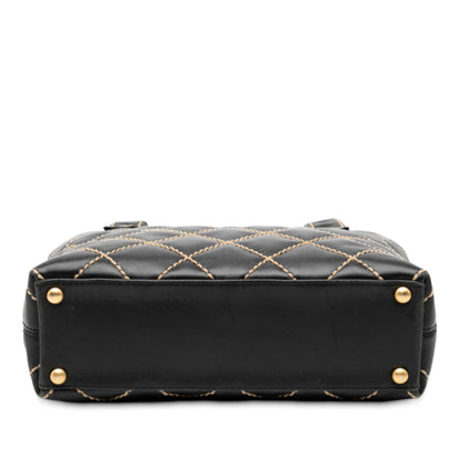Chanel Small CC Quilted Calfskin Wild Stitch Tote