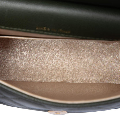 Chanel Small CC Quilted Caviar Bar Flap Clutch With Chain
