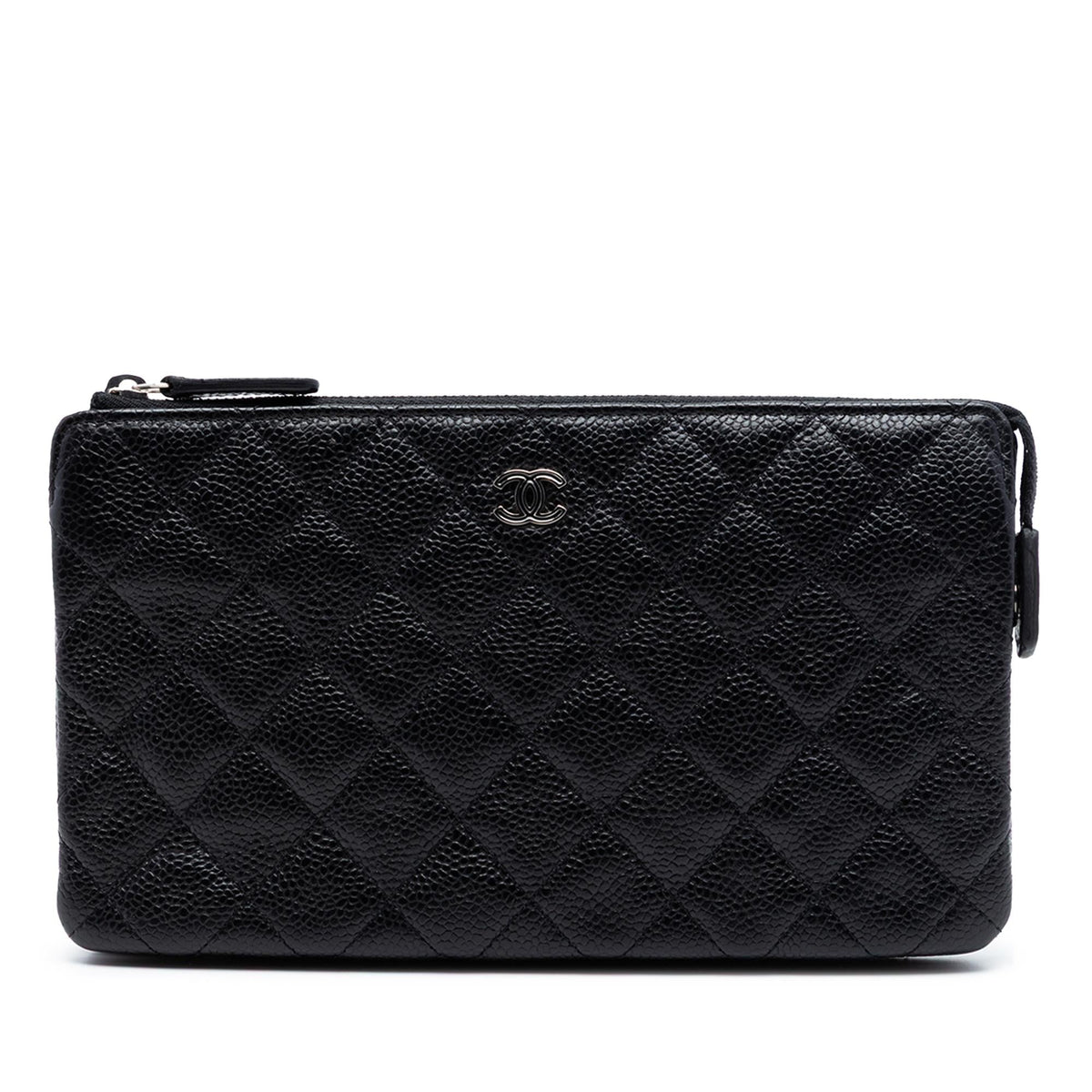 Chanel Small CC Quilted Caviar Zip Pouch