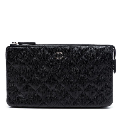 Chanel Small CC Quilted Caviar Zip Pouch