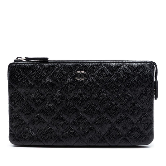 Chanel Small CC Quilted Caviar Zip Pouch