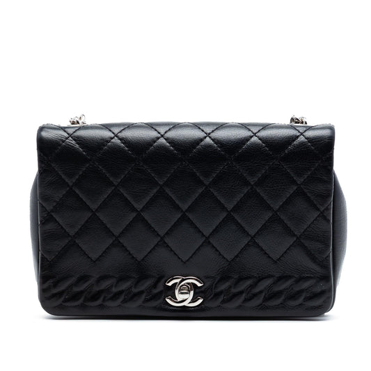 Chanel Small CC Quilted Lambskin Embossed Braid Single Flap