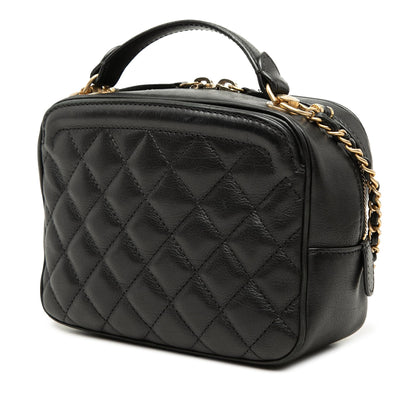 Chanel Small CC Quilted Lambskin Top Handle Vanity Case with Chain
