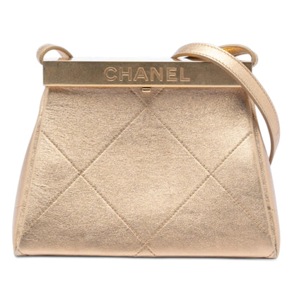 Chanel Small Calfskin Kiss Lock Frame Bag