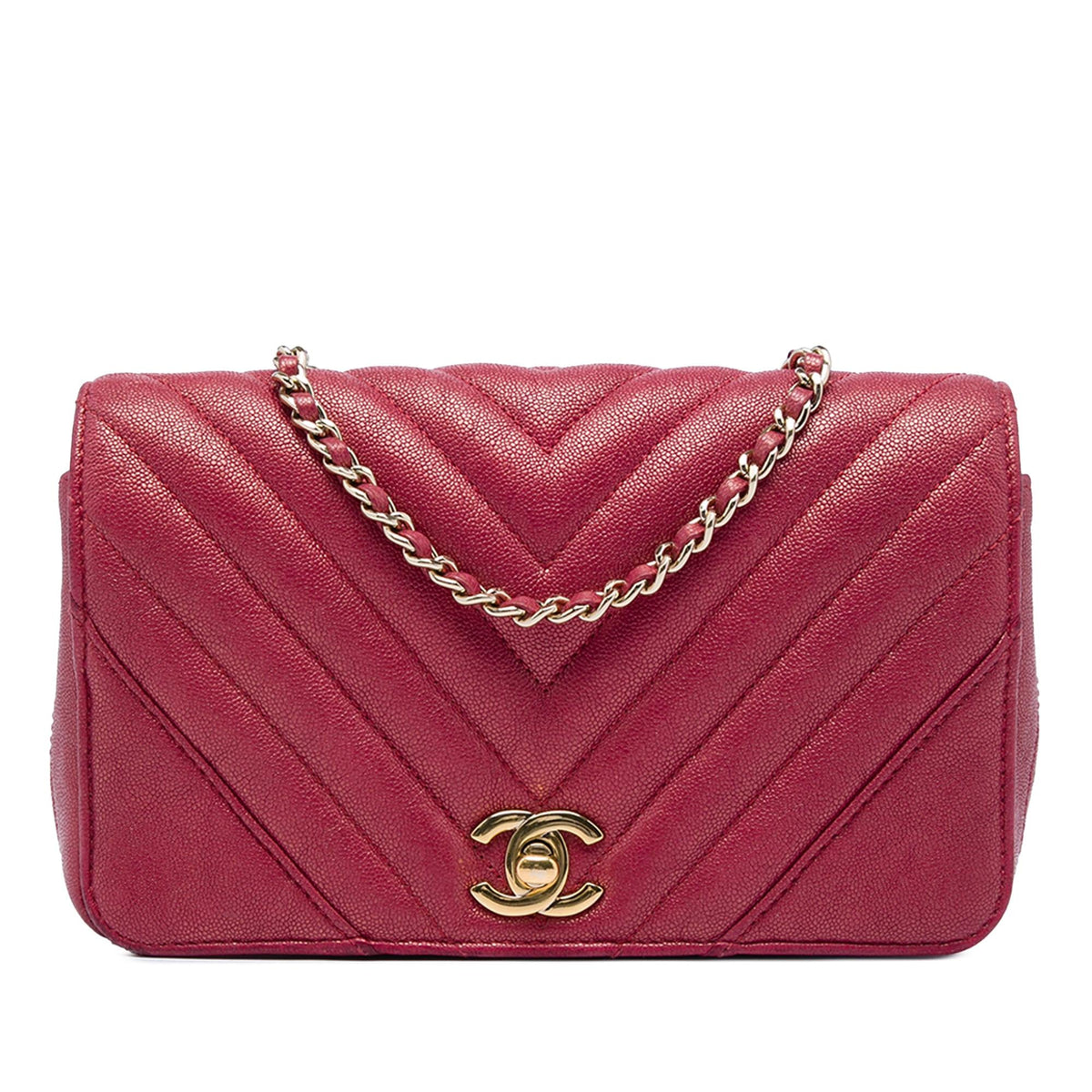 Chanel Small Chevron Iridescent Caviar Statement Flap
