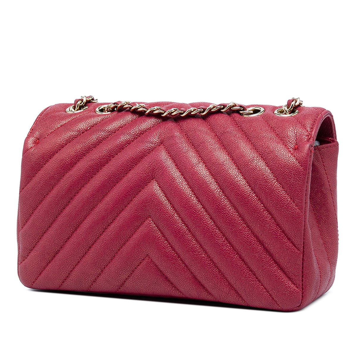 Chanel Small Chevron Iridescent Caviar Statement Flap