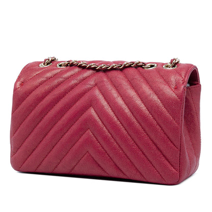 Chanel Small Chevron Iridescent Caviar Statement Flap