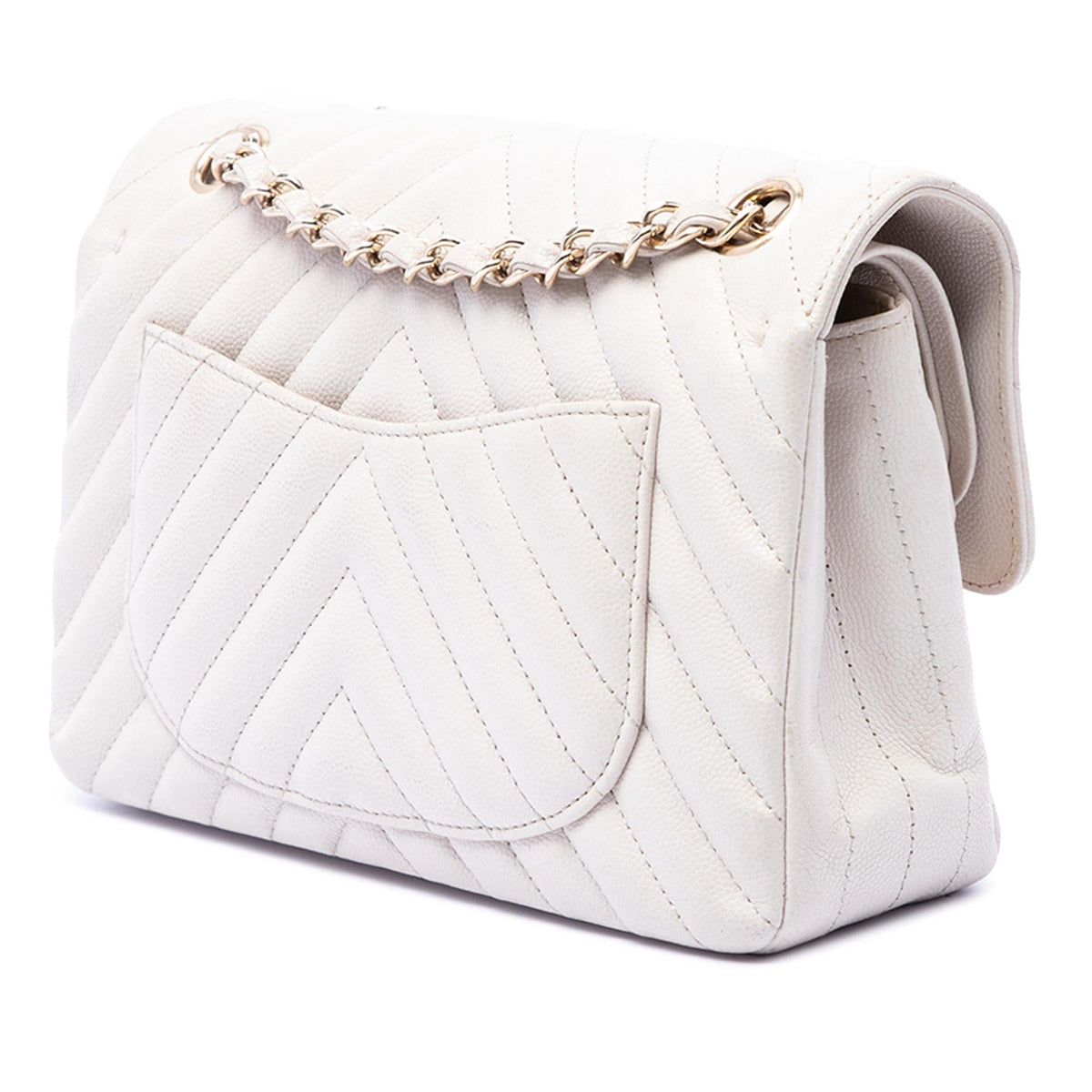 Chanel Small Classic Chevron Caviar Double Flap