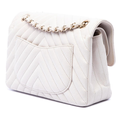 Chanel Small Classic Chevron Caviar Double Flap