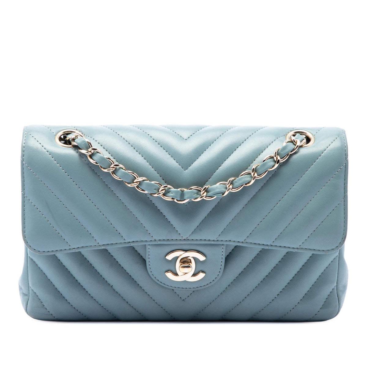 Chanel Small Classic Chevron Lambskin Double Flap