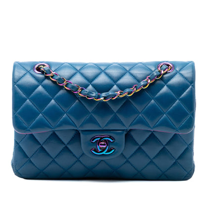 Chanel Small Classic Lambskin Rainbow Hardware Double Flap