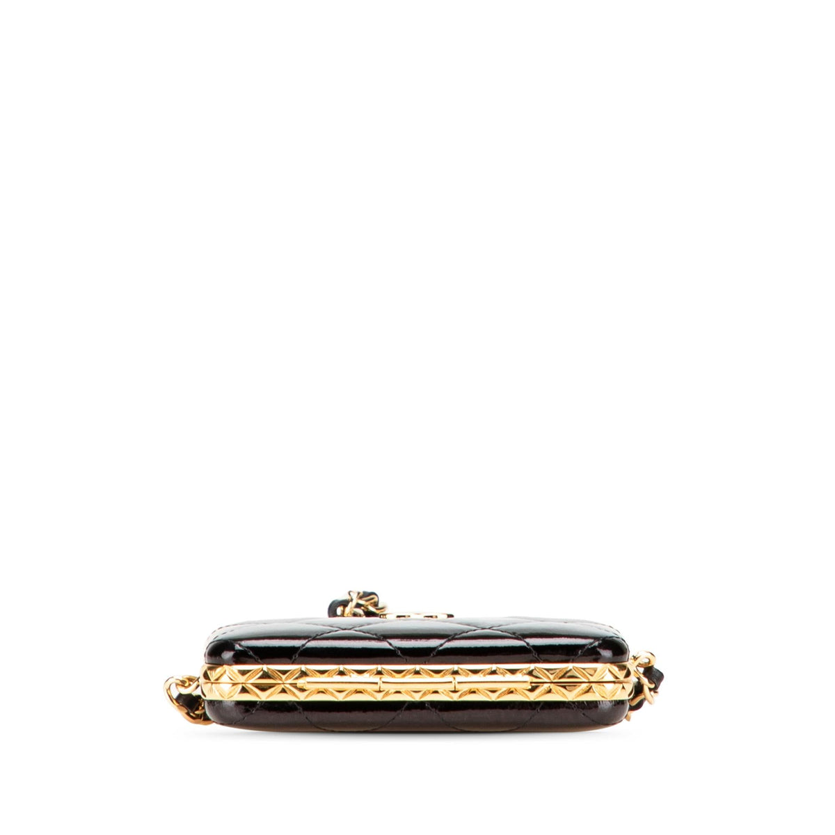 Chanel Small Glazed Goatskin Box With Chain