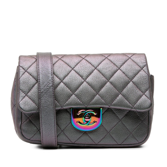 Chanel Small Iridescent Goatskin Double Carry Waist Chain Flap