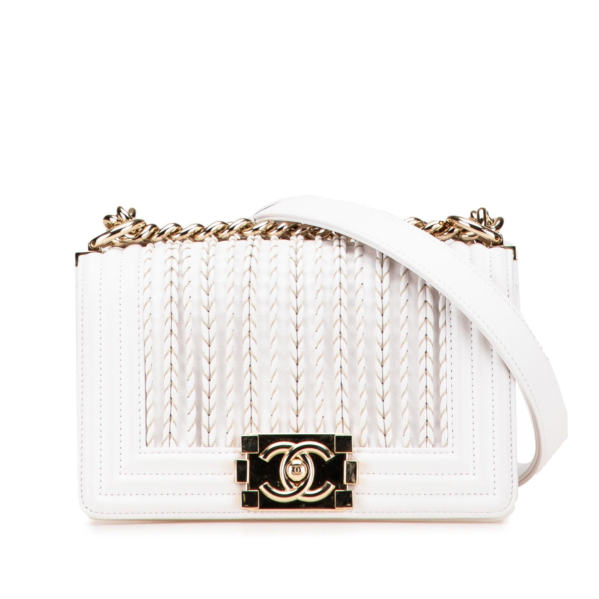 Chanel Small Lambskin Embroidered Boy Flap
