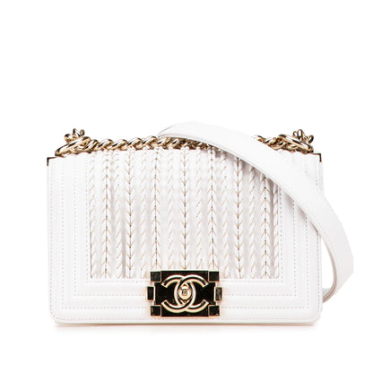 Chanel Small Lambskin Embroidered Boy Flap