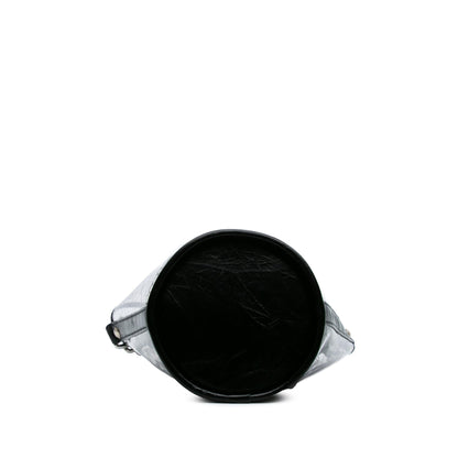 Chanel Small PVC and Crumpled Calfskin Camellia Coco Bucket Bag