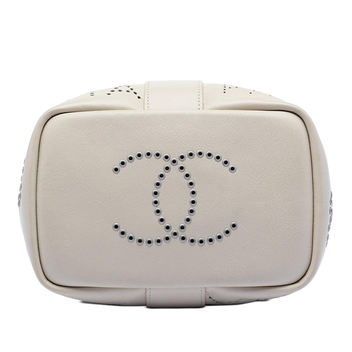 Chanel Small Perforated Calfskin Logo Eyelet Bucket Bag