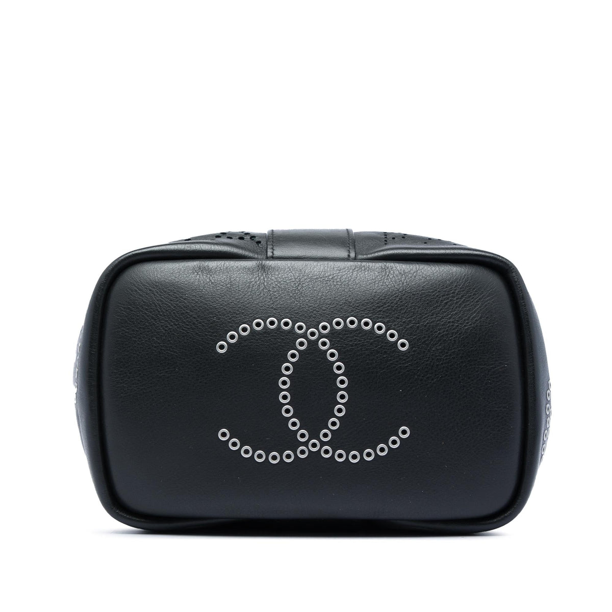 Chanel Small Perforated Calfskin Logo Eyelet Bucket Bag
