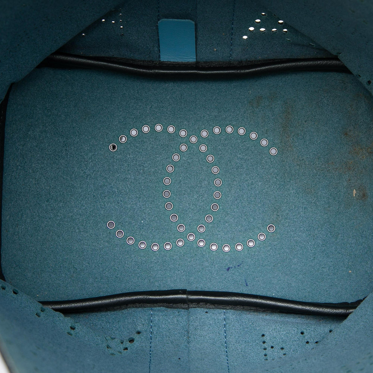 Chanel Small Perforated Calfskin Logo Eyelet Bucket Bag